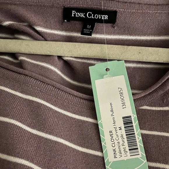 NWT Pink Clover Valencia Curved Hem Pullover sz M - Picture 3 of 3